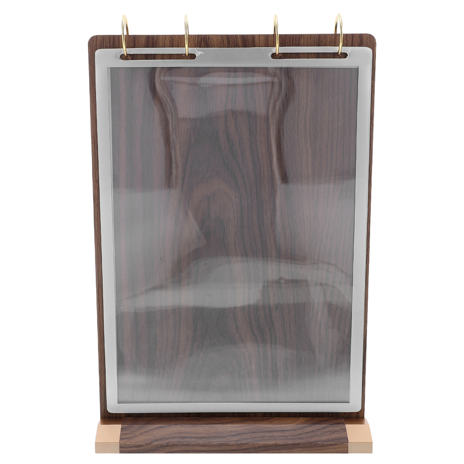 Display Stand Wood - A4 사이즈의 호두나무 재질 메뉴 전시용