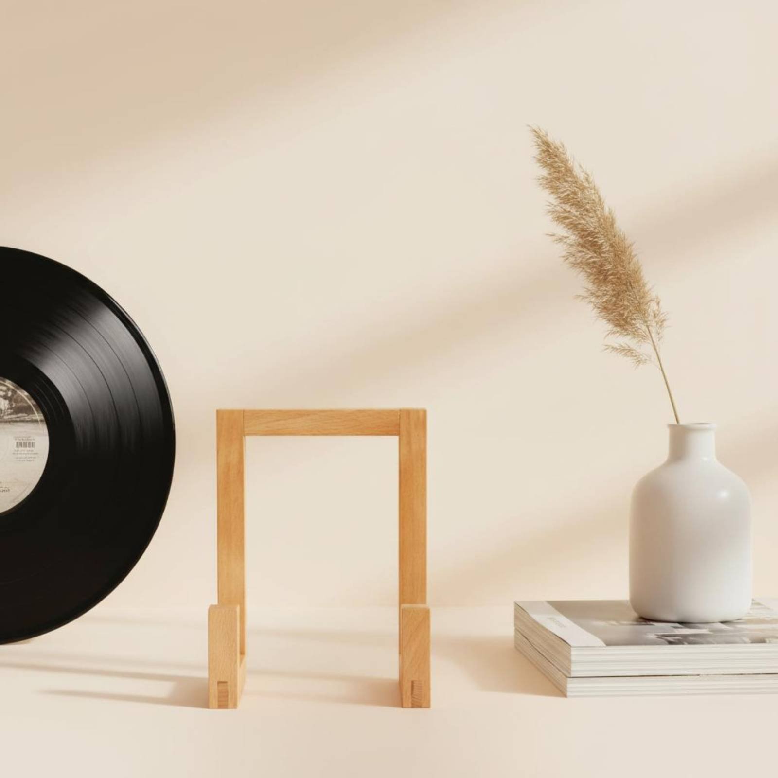 Display Stand Wood - 비닐 레코드 스탠드 나무 비닐 홀더