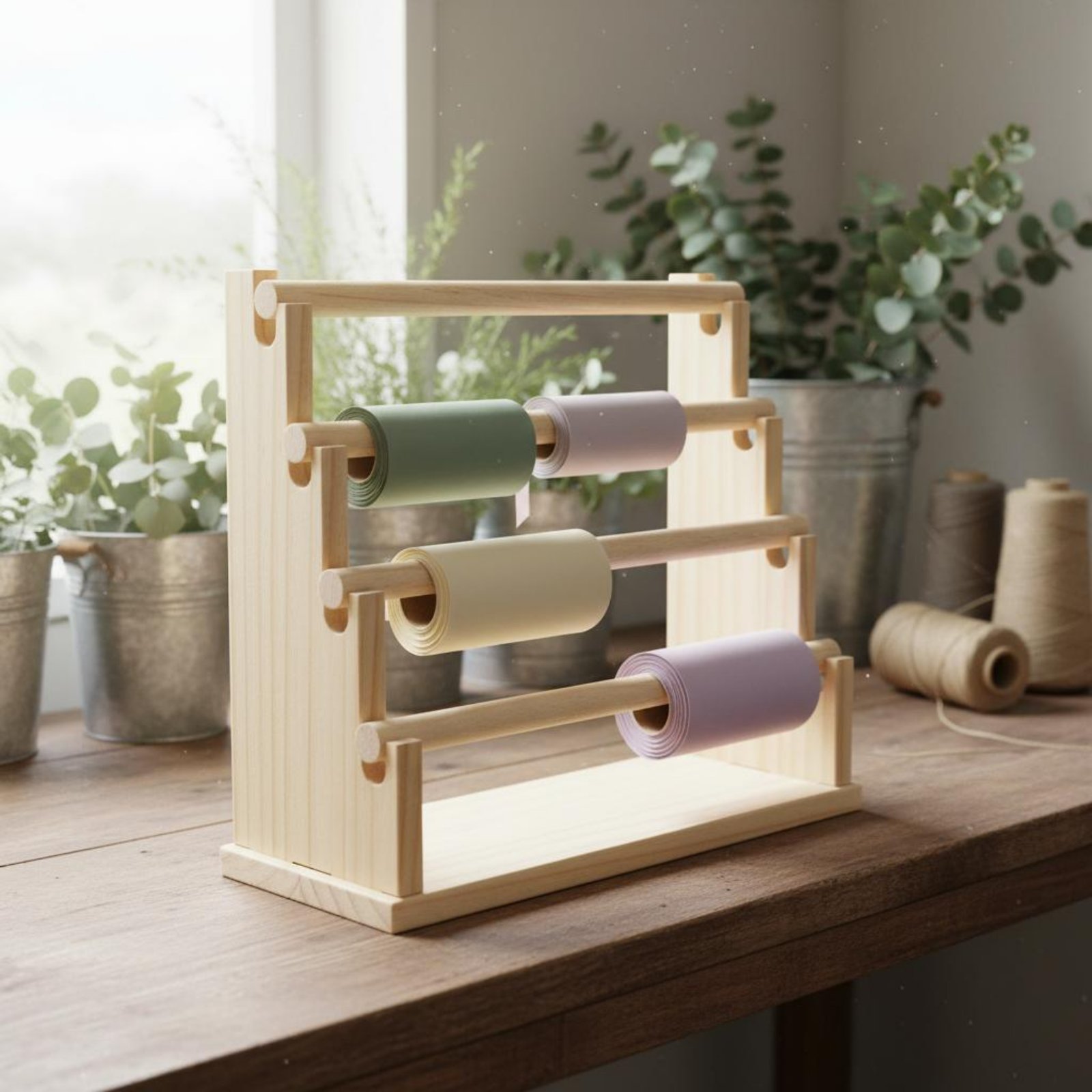 Display Stand Wood - 데스크탑 주얼리 랙 천연 나무 다층