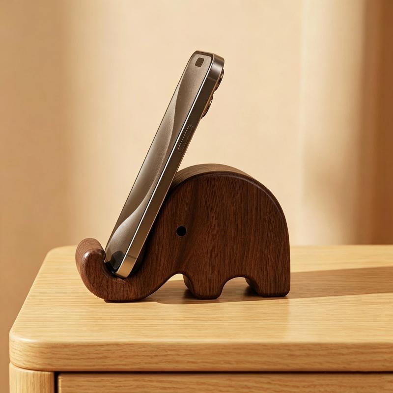 Display Stand Wood - 심플하고 창의적인 원목 블랙 월넛 폰