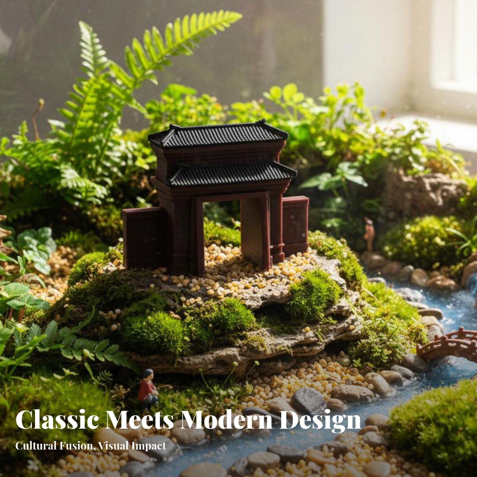Bonsai Garden House - 수공예로 제작된 레진 소재의 집 모형