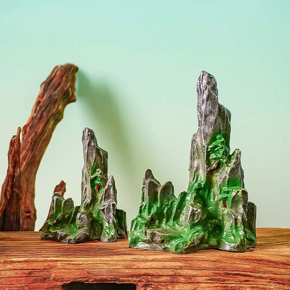 Landscape Bonsai Garden - 2개 미니 암석 장식품, 수족관, 분재,