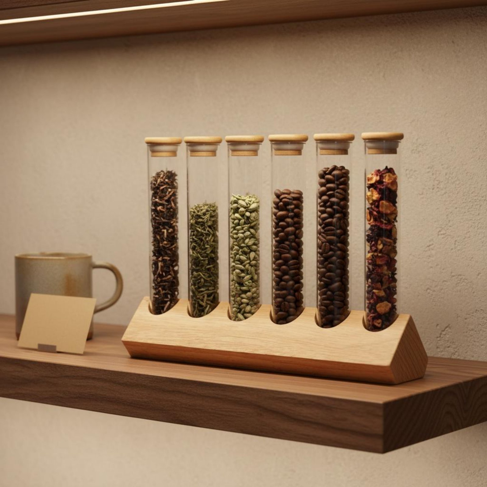 유리관 용기 세트와 나무 스탠드 공간 절약형 유리관 나 - Display Stand Wood 리뷰 및 가격