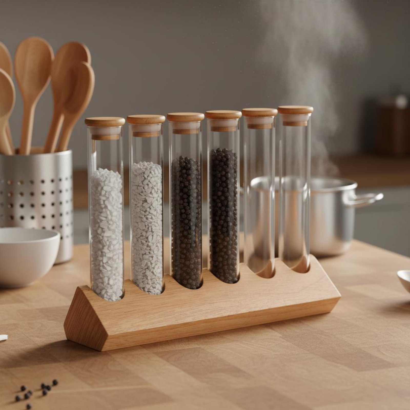 유리관 용기 세트와 나무 스탠드 공간 절약형 유리관 나 - Display Stand Wood 리뷰 및 가격