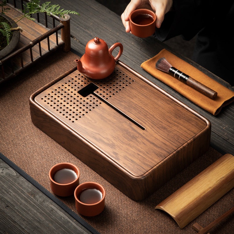 물받이가 있는 직사각형 대나무 차 트레이, 물빠짐 방지 - Drip Tray Saucer 리뷰 및 가격