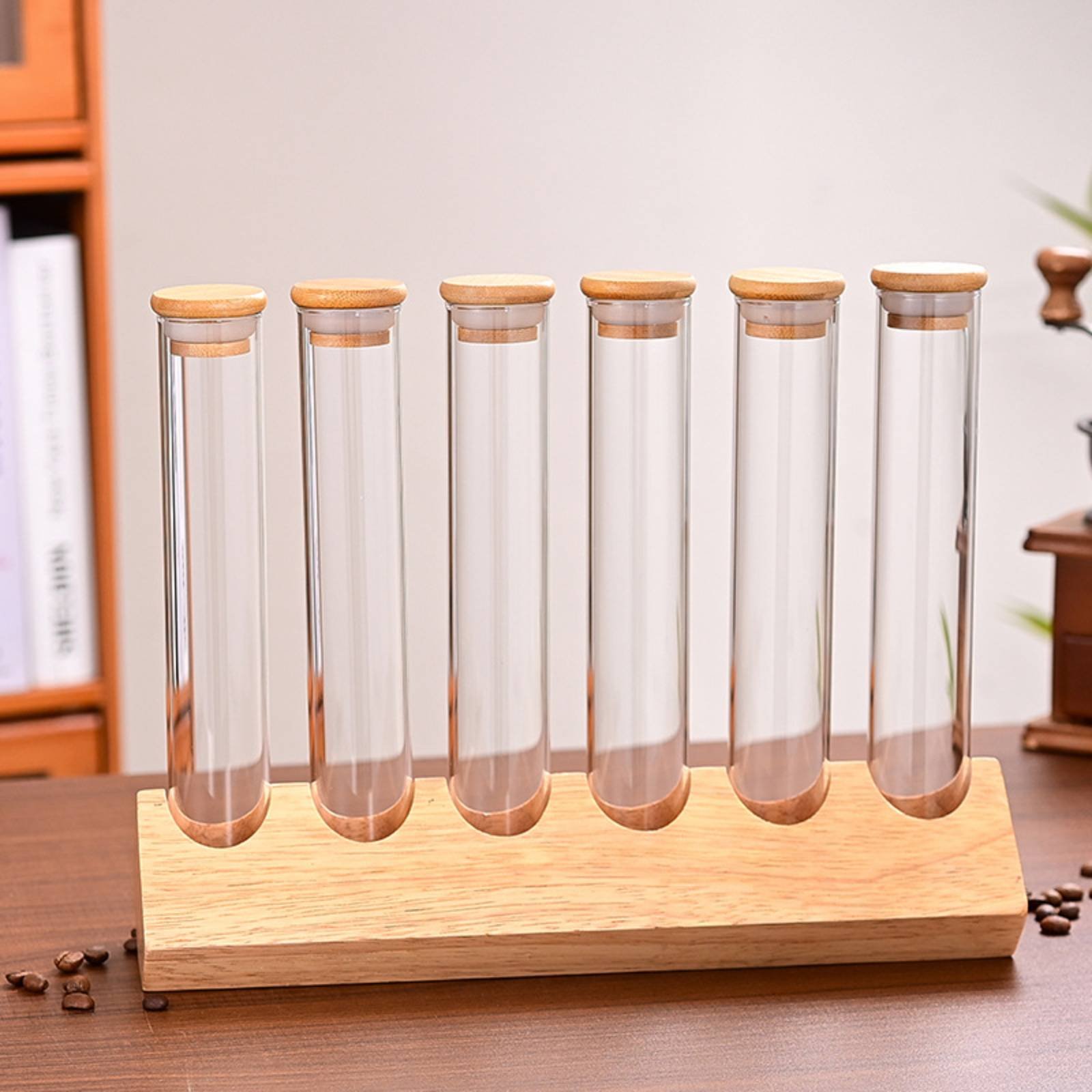 유리관 용기 세트와 나무 스탠드, 투명 디자인 유리관  - Display Stand Wood 리뷰 및 가격