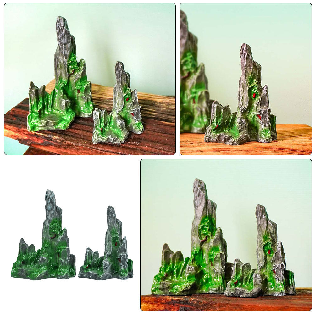 2개 미니 암석 장식품, 수족관, 분재, 요정 정원 미 - Landscape Bonsai Garden 리뷰 및 가격