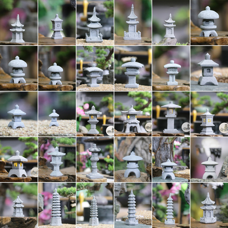 빈티지 젠 미니어처 모래석 타워 파빌리온 장식품 랜턴  - Japan Bonsai Garden 리뷰 및 가격
