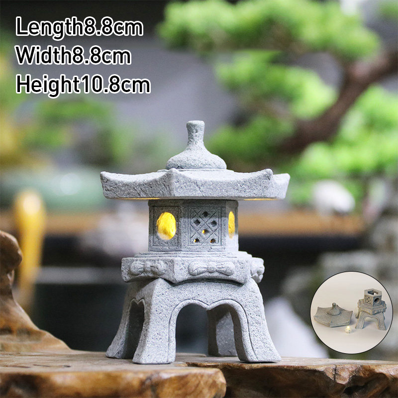 빈티지 젠 미니어처 모래석 타워 파빌리온 장식품 랜턴  - Japan Bonsai Garden 리뷰 및 가격