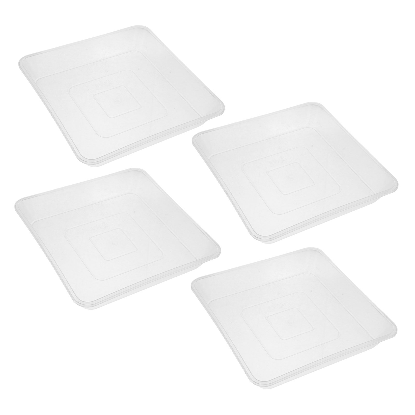 투명한 사각형 화분 받침 4개 세트, 두꺼운 PP 플라 - Drip Tray Saucer 리뷰 및 가격