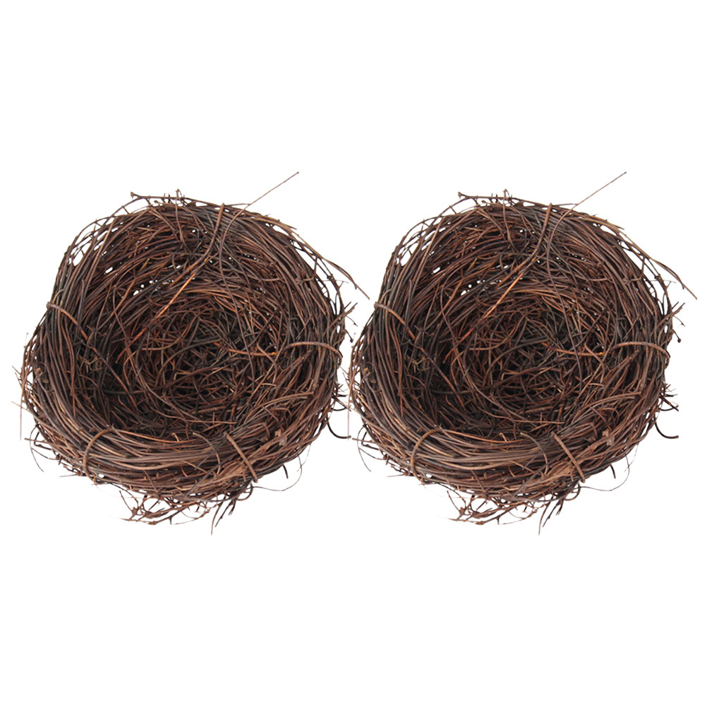 2개 세트, 수공예로 만든 엮은 라탄 새집, 사실적인  - Bonsai Garden Photos 리뷰 및 가격